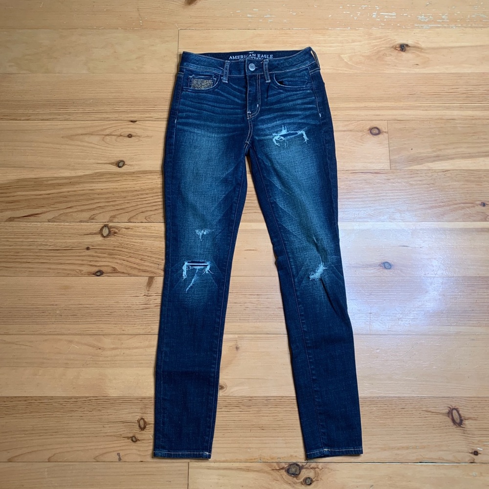 American Eagle pocket bling high rise jegging